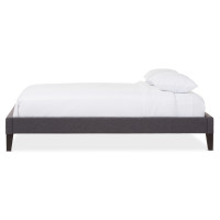 Baxton Studio BBT6598-Dark Grey-Full Lancashire Upholstered Full Size Bed Frame with Tapered Legs